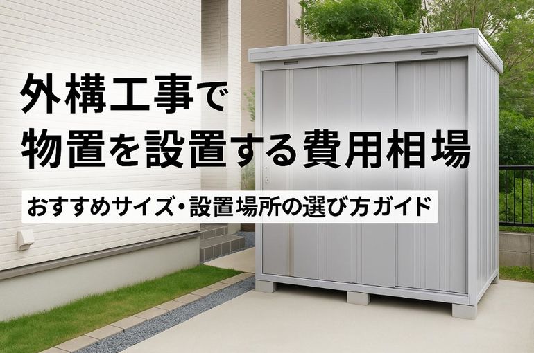 外構工事で物置を設置する費用相場とおすすめサイズ・設置場所の選び方 